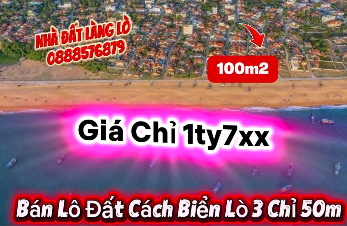 Đất Nền 100m² Sổ Đỏ Chính Chủ - Cách Biển Lò 2 Chỉ 50m, Phú Yên