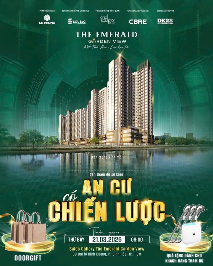 Căn hộ The Emerald Garden View - Thuận An: Giá chỉ 9 triệu/tháng, An cư chiến lược!