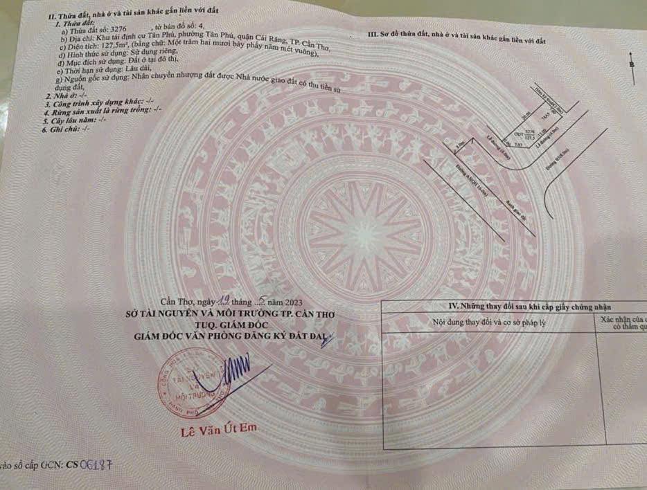 Bán Cặp Nền Góc KDC Tân Phú, Cần Thơ - 227m² - Hướng Nam Tỷ