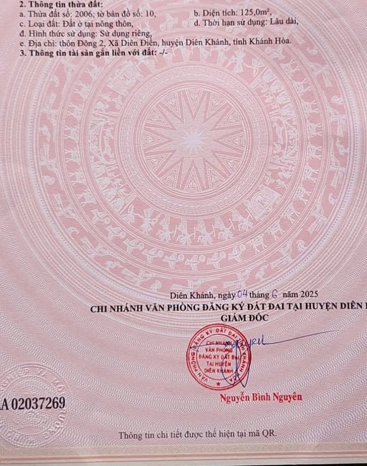 Đất Diên Điền 125m² - Sổ Đỏ Rõ Ràng, Ô Tô Tới Tận Nơi