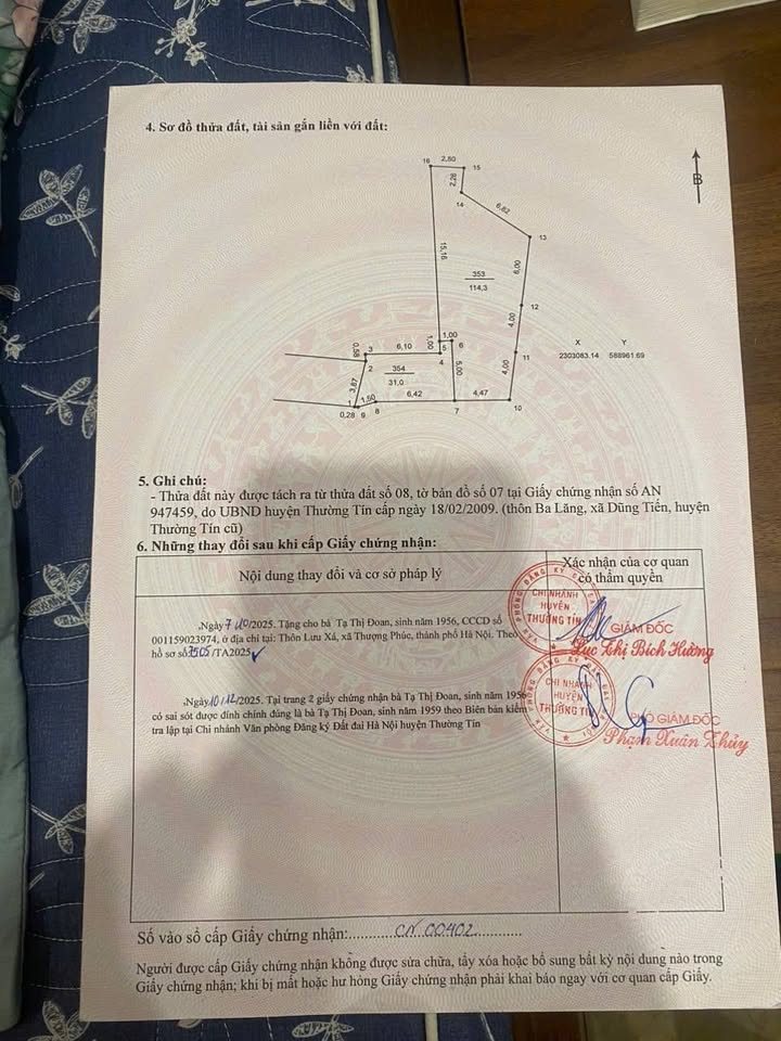 Bán Đất Thường Tín 114m² - Sổ Đỏ Chính Chủ, Gần Chợ, Trường