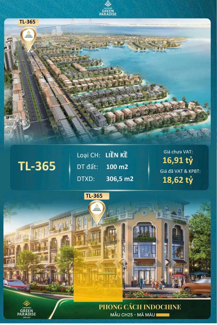 Bán Gấp Nhà Phố Vinhomes Green Paradise Cần Giờ - Căn Góc 140m²