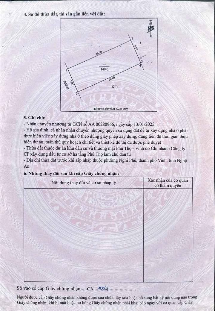 Đất Dự án Phú Thọ - Nghi Phú, Vinh 140m² - Kinh doanh đắc lợi