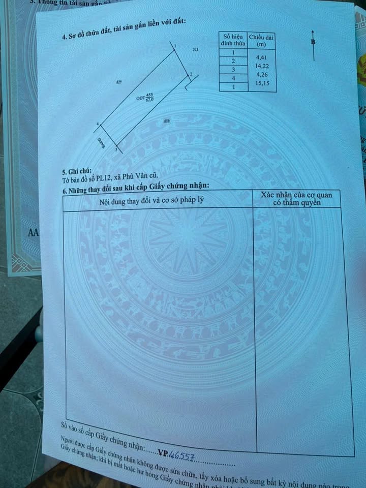 Bán Đất Phủ Lý 62m² Sổ Đỏ, Mặt Tiền 4.26m, Giá 1 Tỷ