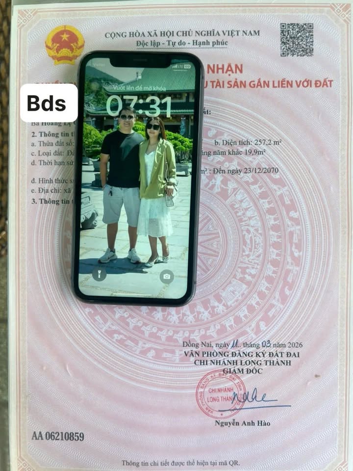 Đất Nền 257m² Sổ Đỏ Full Thổ Cư Sát Sân Bay Long Thành