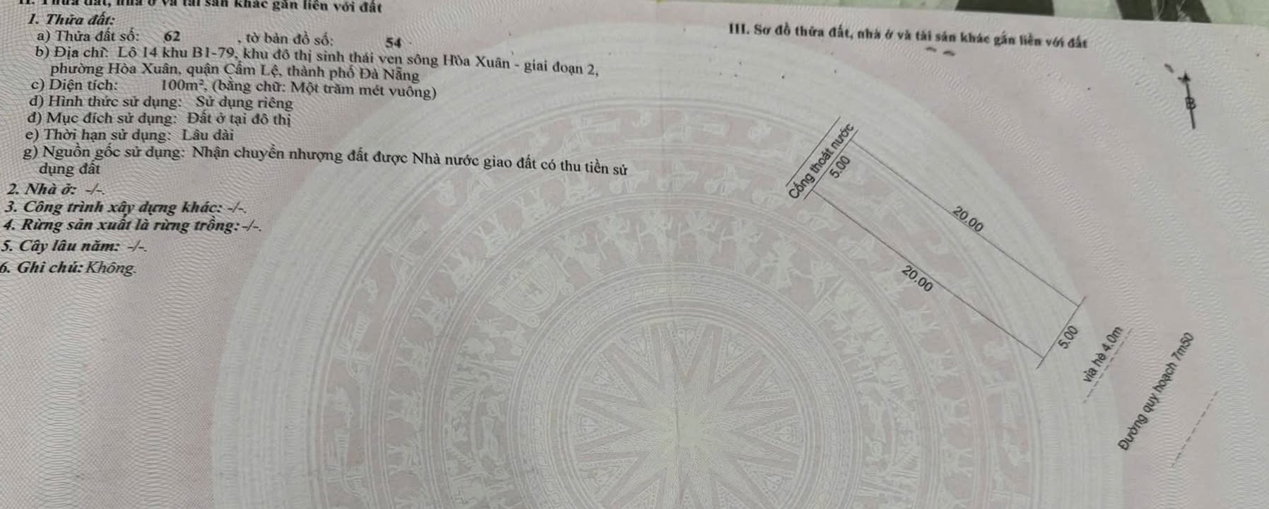 Bán Đất Nền Cồn Dầu 100m² - Vị Trí Đắc Địa Tại Hòa Xuân, Đà Nẵng