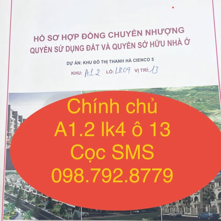 Bán Đất Nền KĐT Thanh Hà 100m² - Hướng Đông Nam, Sẵn Sàng Xây Dựng