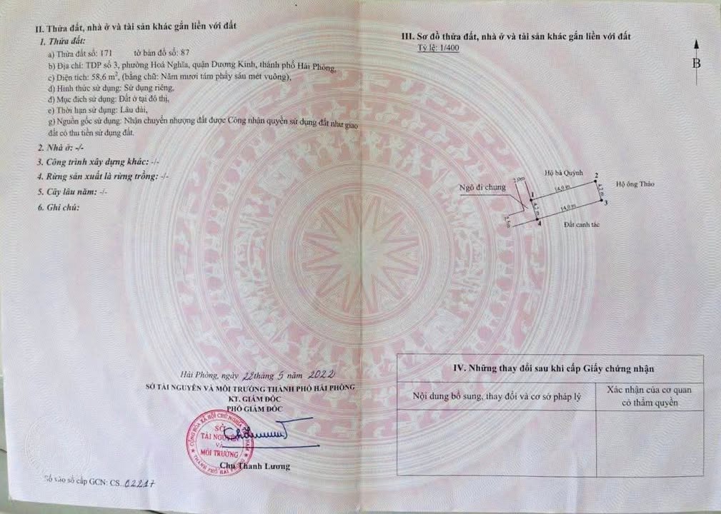 Bán Đất TDP 3 Hòa Nghĩa, Dương Kinh 58.6m² - Sổ Đỏ, Ô Tô Tận Đất