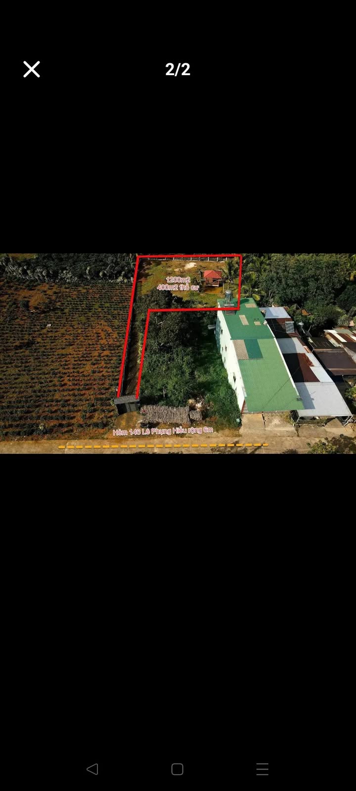 Đất Vườn 1200m² Full Thổ Cư 400m² - Hẻm Lê Phụng Hiểu, Phan Thiết