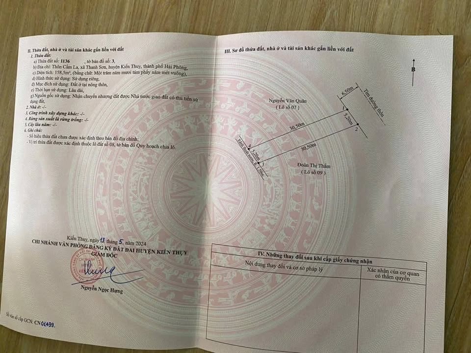 Bán Đất Nền Cẩm Lã, Kiến Thụy 158.5m² - Giá 3 Tỷ, Sổ Đỏ Chính Chủ