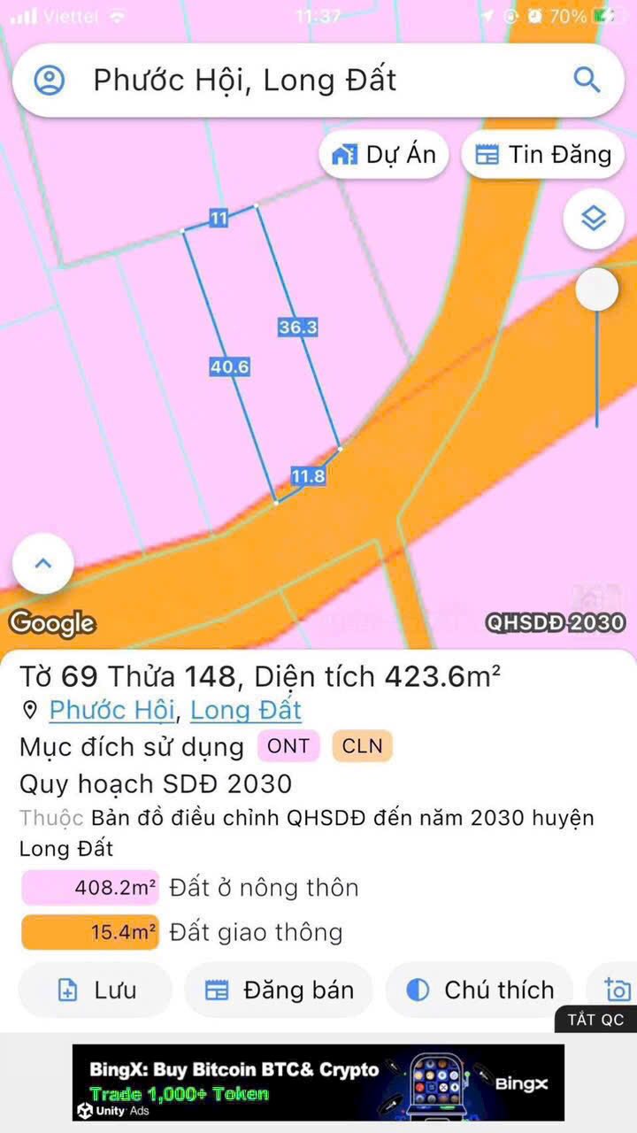 Đất Vàng Phước Hội, Bà Rịa - Vũng Tàu: 423m² Sổ Thổ Cư, Gần Biển Lộc An