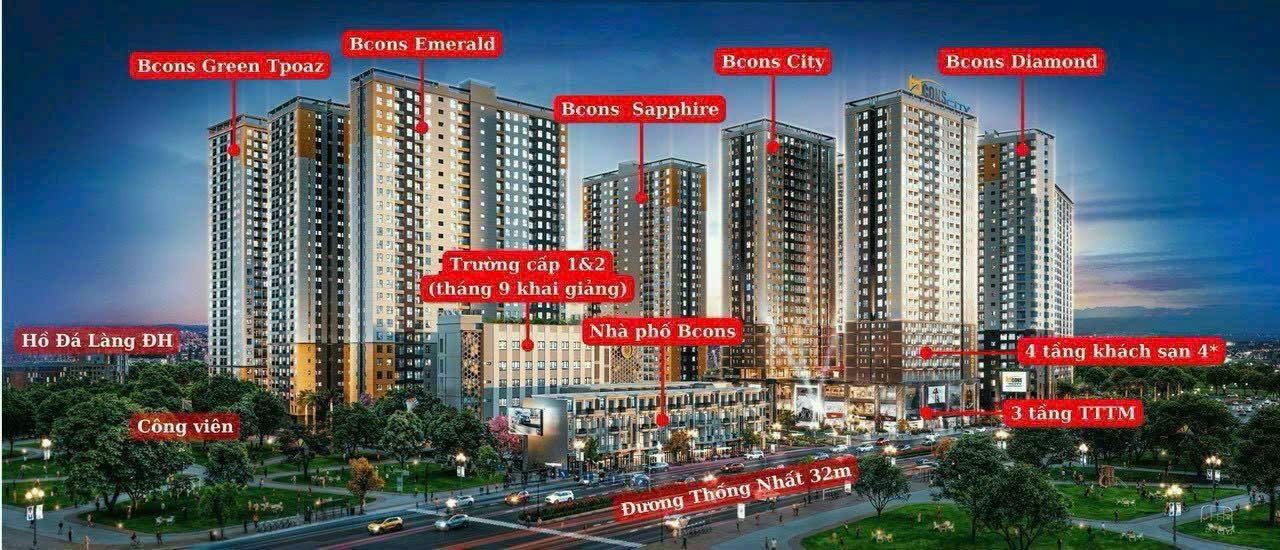 Căn hộ góc Bcons Green Topaz 59m² - Làng Đại học Thủ Đức, Sổ hồng sẵn