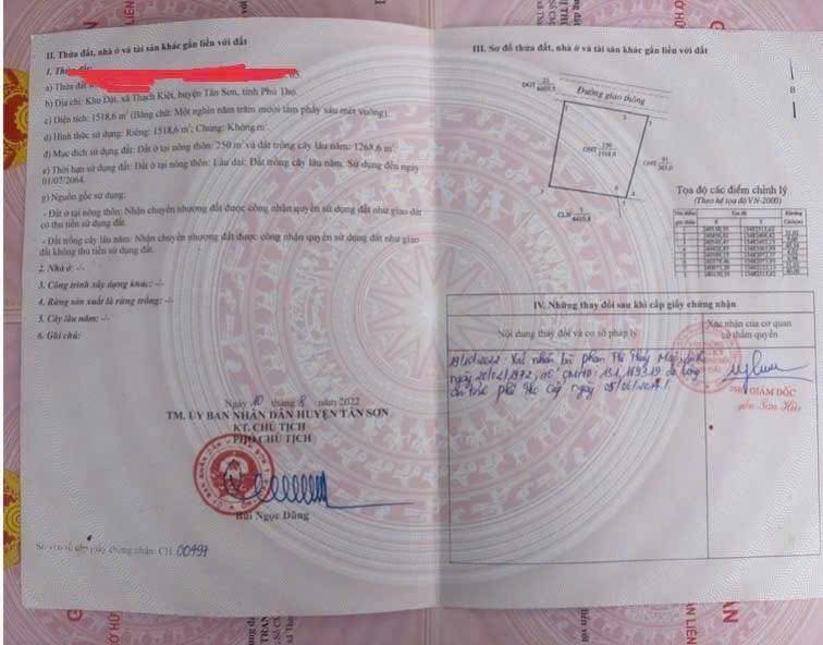 Đất Mặt Tiền QL32 Phú Thọ 1518m² - Sẵn Sàng Kinh Doanh