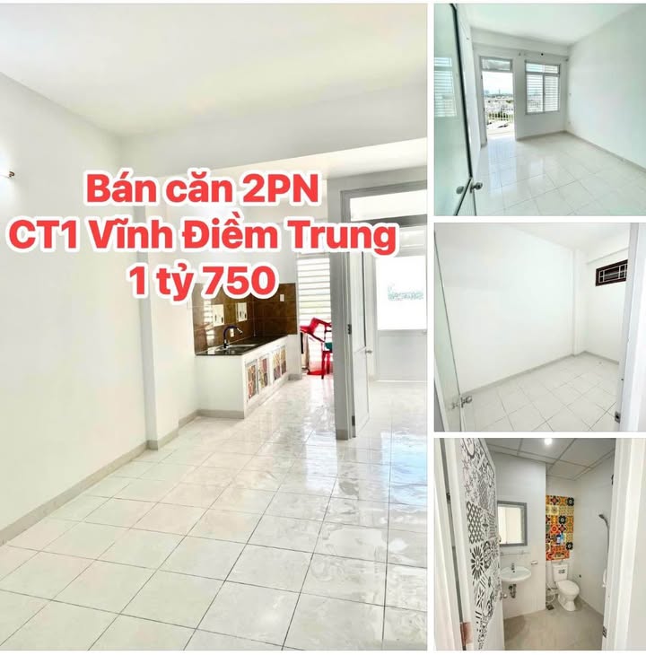 Bán Căn hộ CT1 Vĩnh Điềm Trung 46m² - 2PN Sổ Đỏ Sang Tên