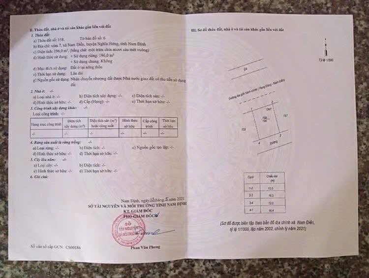 Đất Nền Nghĩa Hưng 199m² - Sổ Đỏ Sẵn - View Sông