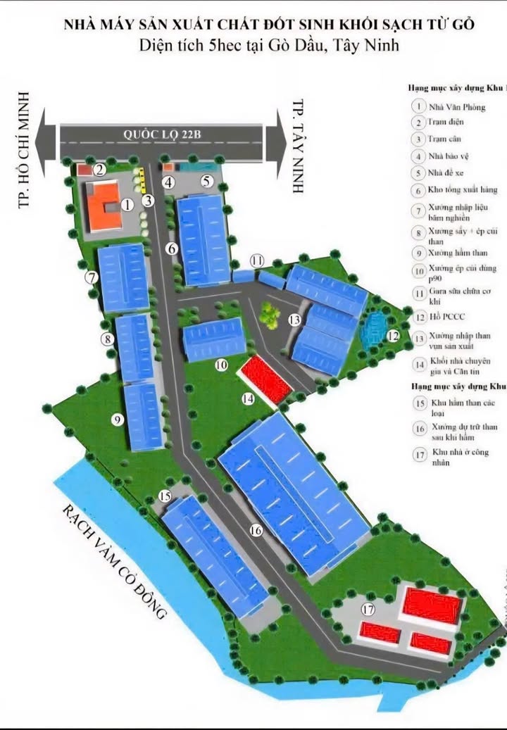 Bán Xưởng 5ha Mặt Tiền QL22B Gò Dầu, Tây Ninh - Hạ Tầng Hoàn Chỉnh