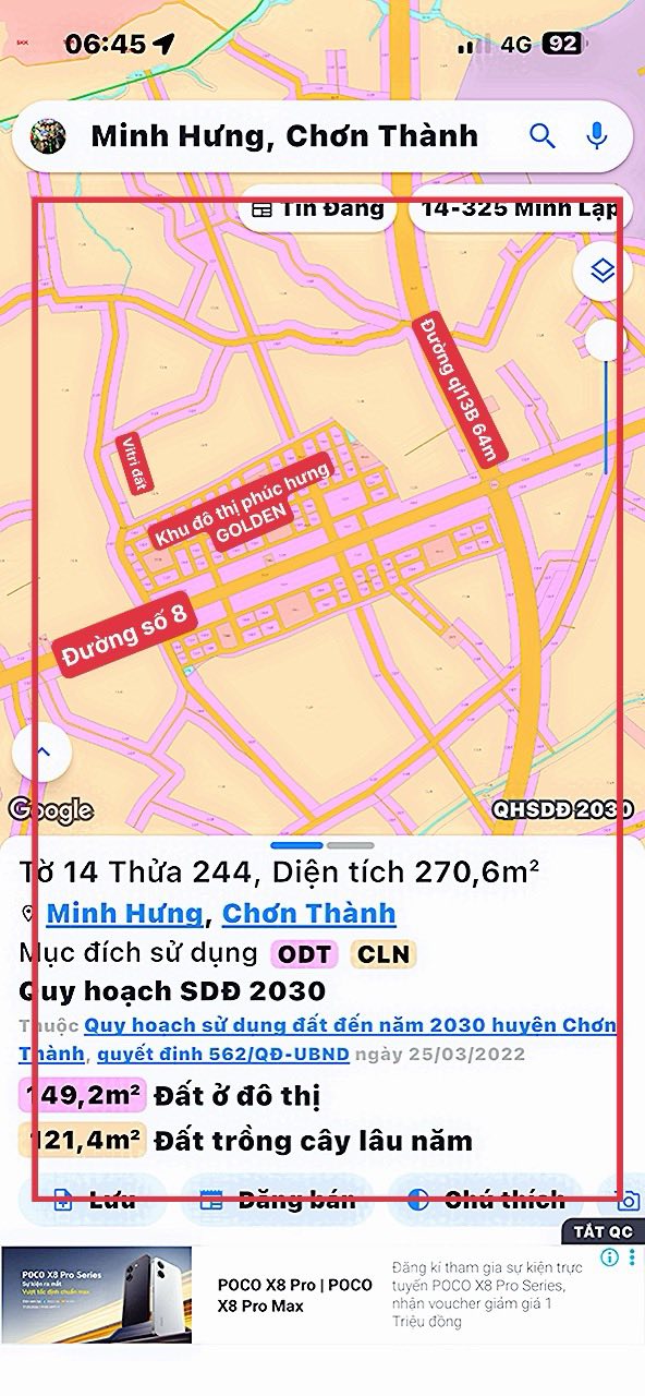 Đất Nền Minh Hưng Chơn Thành 225m² - Giá 4xx Triệu, Sổ Thổ Cư