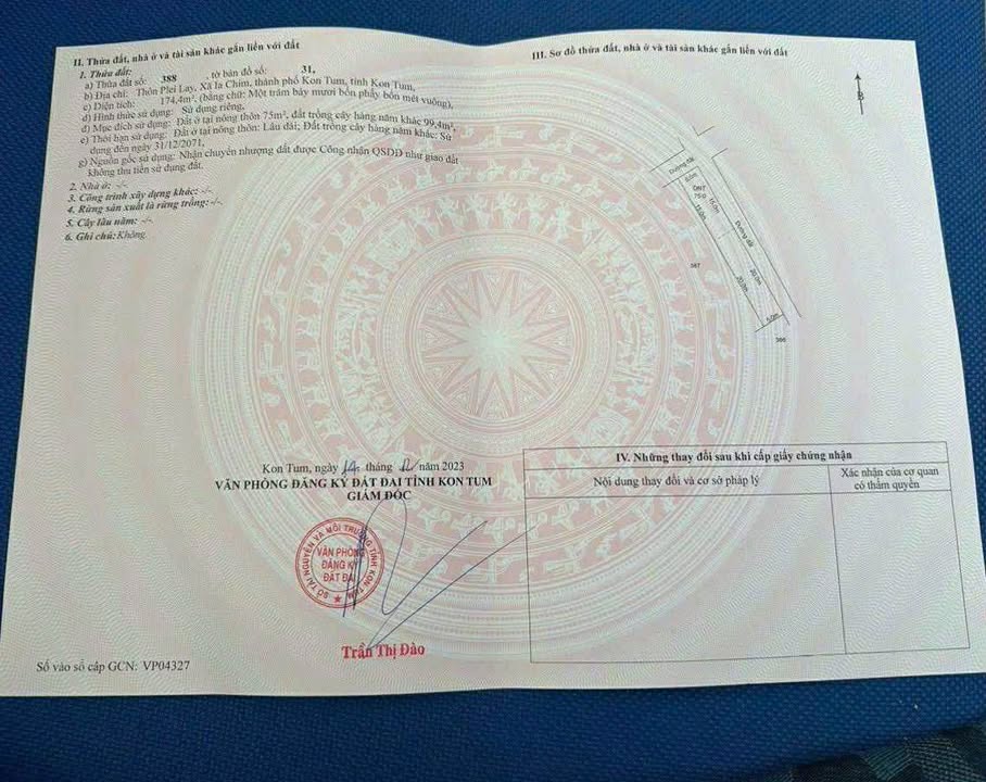 Đất thổ cư Ia Chim, Kon Tum 174m² - Hai mặt tiền đường, giá đầu tư