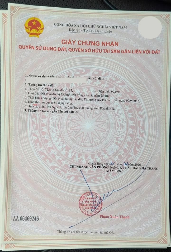 Bán Đất Lô Góc 2 Mặt Tiền Hòn Nghê 2, Nha Trang - 99m², 3 Tỷ