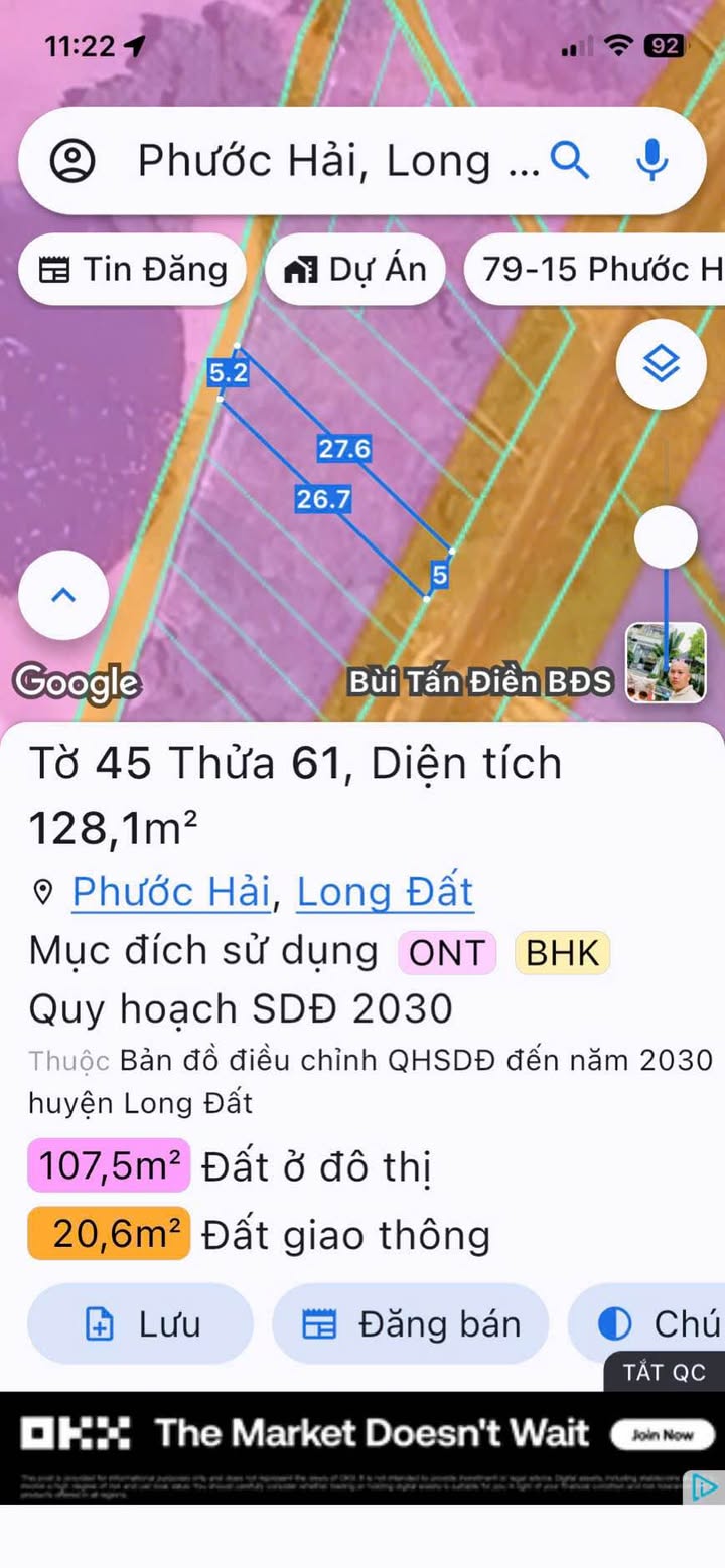 Đất Nền Phước Hải 135m² Giá 1.48 Tỷ - Sổ Hồng Thổ Cư