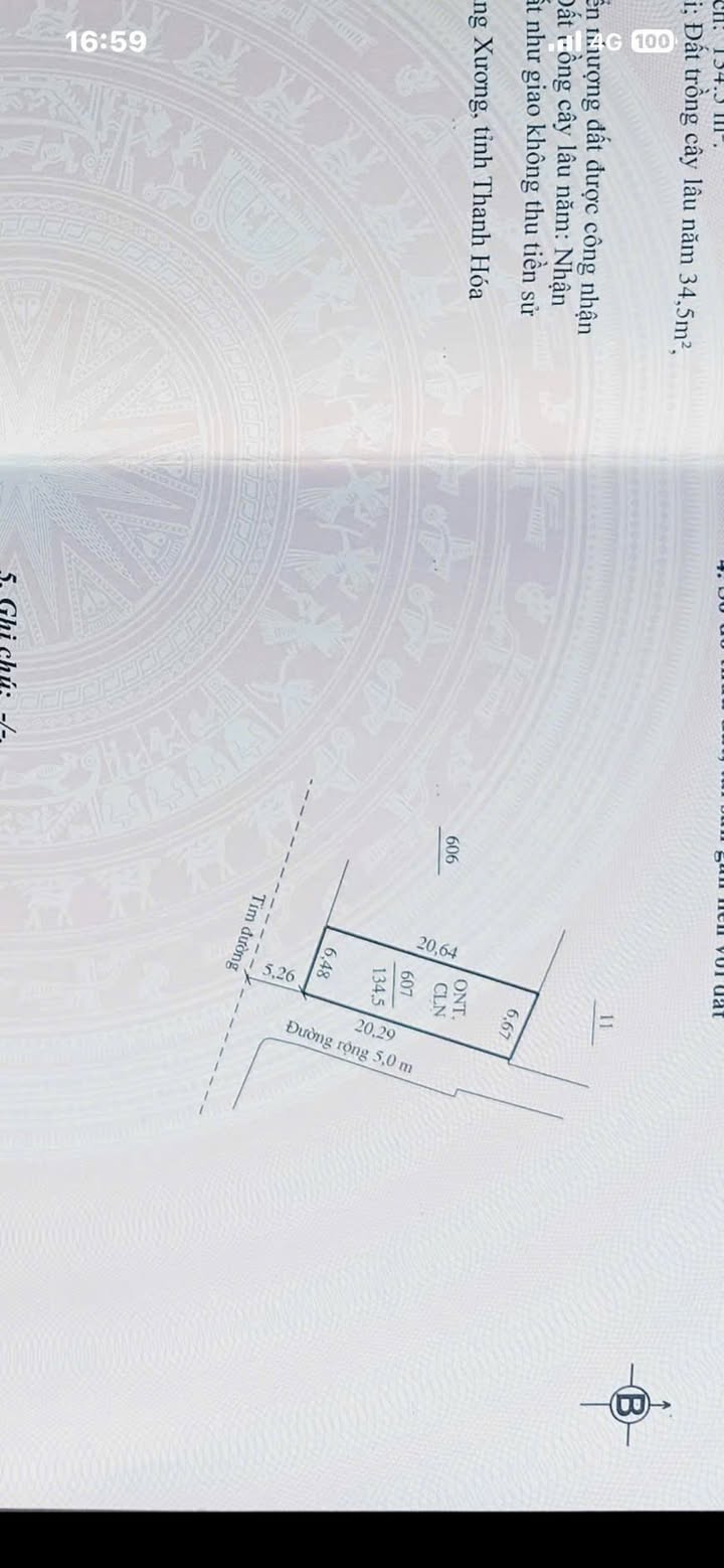 Đất nền Vĩnh Lộc, Thanh Hóa - 134.5m² - Gần cầu Lý Quảng Hợp - Giá chỉ 9xx triệu