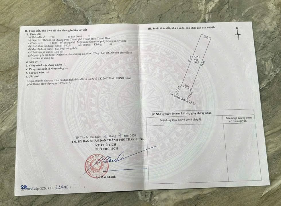 Đất nền Mặt tiền An Dương Vương, Quảng Phú, TP. Thanh Hóa - 140m² Kinh doanh sầm uất