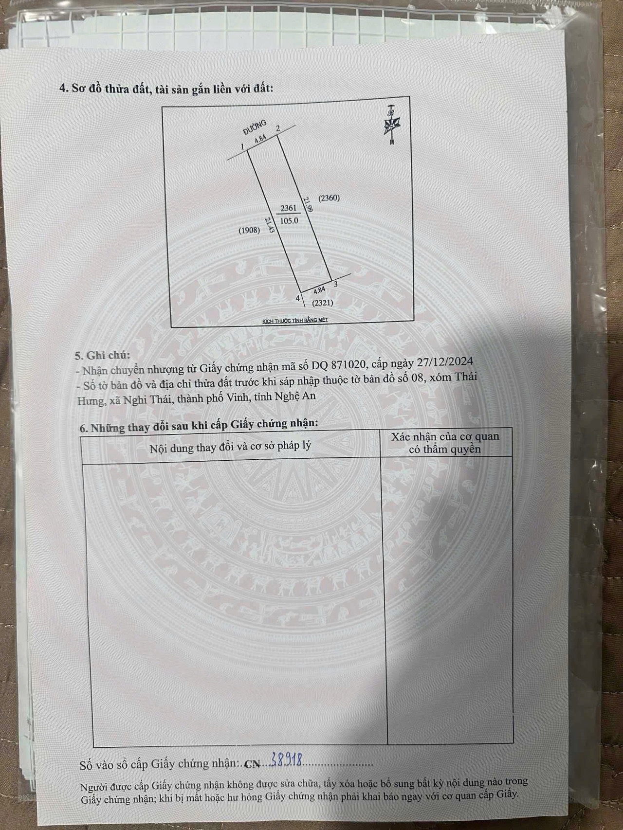 Bán đất xóm Thái Bình Nghi Thái