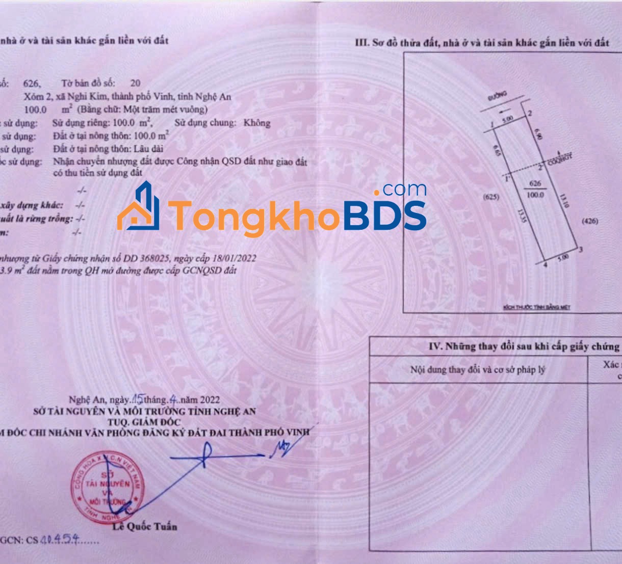 Bán Lô đất mặt đường Kim Nguyên