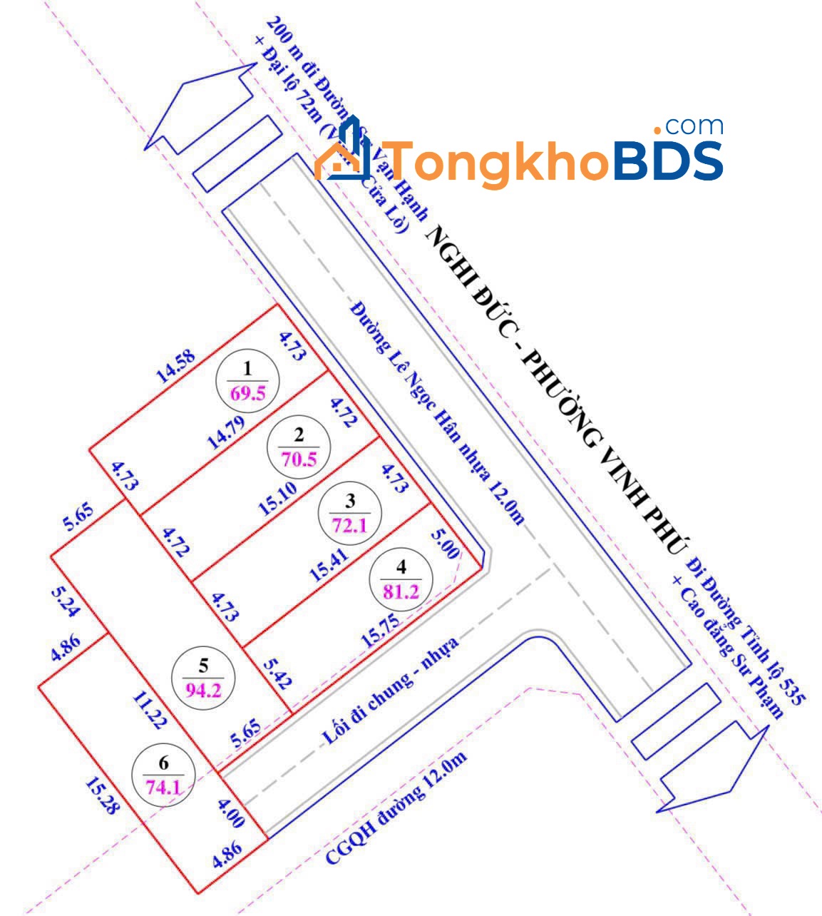 Bán đất mặt đường Lê Ngọc Hân Nghi Phú