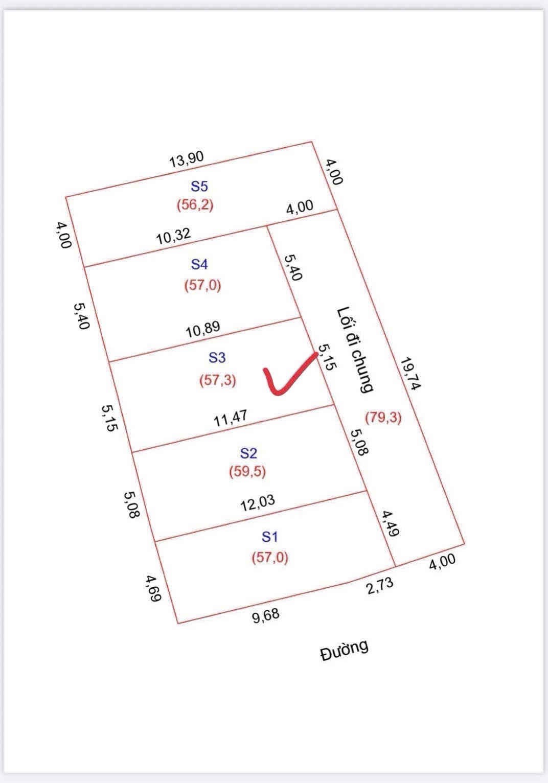 ❌❌❌ Em có hàng đẹp thuộc Khối 8 Quán Bàu - Gần Lệ Ninh , Gần Bệnh Viện TP Cơ sở 2, Khu vực Trung Tâm,...-  Diện tích theo sơ đồ: lô Góc s1  : 57m2 , Lô s3 : 57.3m2 , lô s5 56.2m2  Mặt tiền hơn 5m40 . Đất ở 50m2- Đường 4m rải nhựa. - Hướng Đông bắc