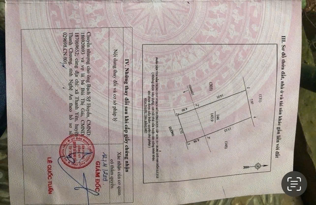 Bán lô đất Nghi Liên mặt đường xuân lạc