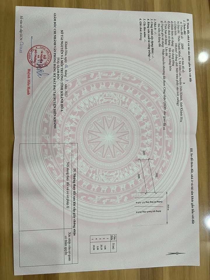 Bán Đất Mặt Tiền D6 Diên Khánh 100m² - Trục Chính Khu Hành Chính, Sổ Hồng Thổ Cư