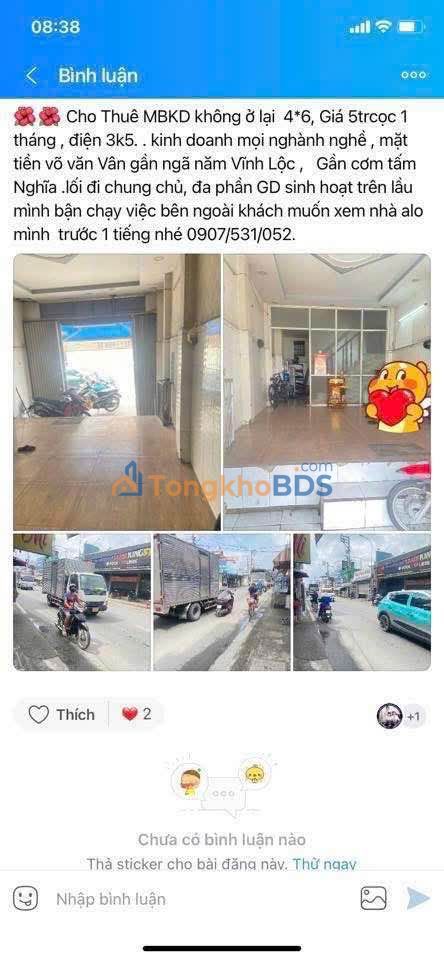 Mặt tiền KD Võ Văn Vân, Bình Tân - 5 Triệu/tháng, Sẵn Sàng Kinh Doanh