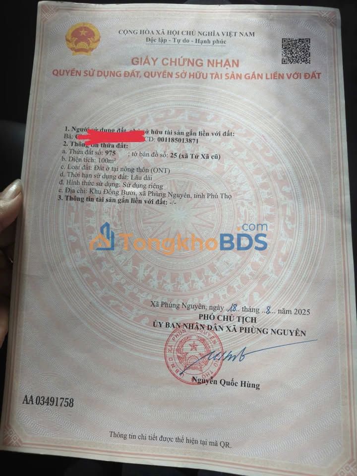 Bán đất đấu giá Đồng Bưởi, Tây Hồ 100m² - Sổ đỏ chính chủ, giá chỉ 1.5 tỷ