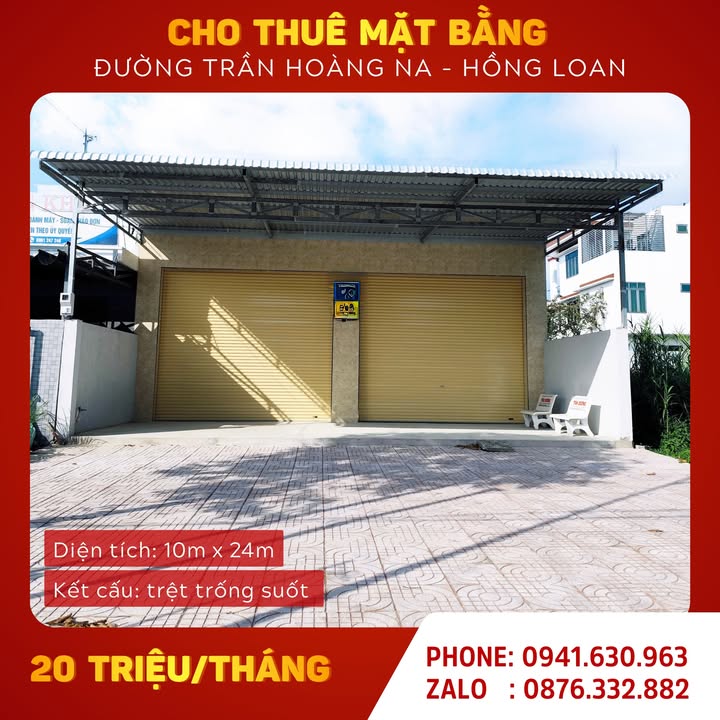 Mặt bằng Trần Hoàng Na, Cần Thơ - Ngang 10m, 240m², 20 triệu/tháng