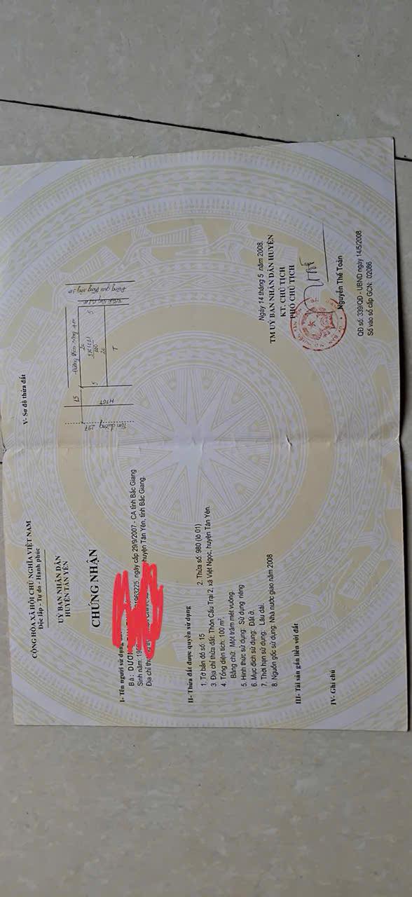 Đất nền 100m² mặt tiền TL297, Hiệp Hòa, Bắc Giang - Kinh doanh tốt, giá 3 tỷ