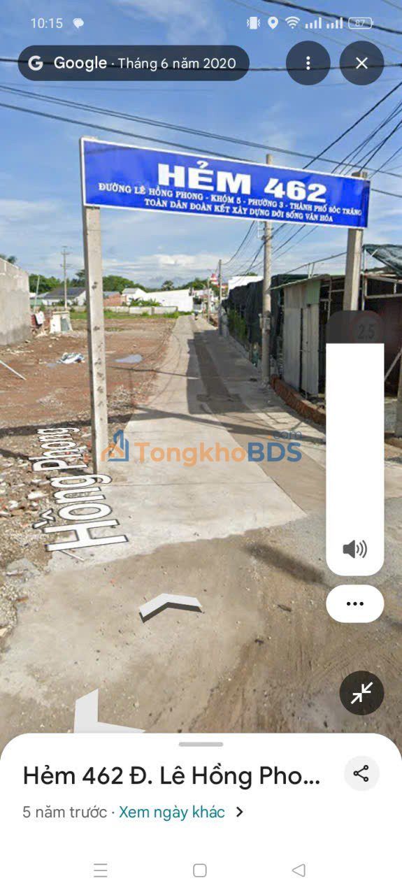 Bán Nền Mặt Tiền Hẻm Oto Lê Hồng Phong, Sóc Trăng - 155m² Giá 1.2 Tỷ