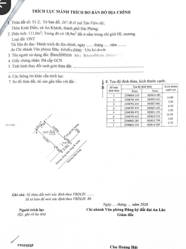Đất nền 110m² mặt đường liên thôn Tân Viên, Hải Phòng - Kinh doanh tốt
