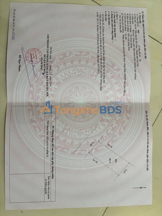 Đất thổ cư 80m² Mỹ Đức, Hà Nội - Sổ đỏ sẵn, giá chỉ hơn 1 tỷ