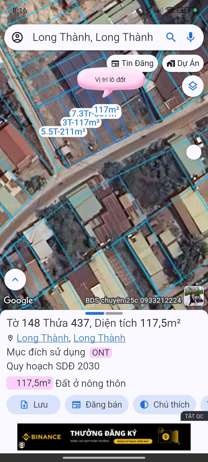 Đất nền mặt tiền kinh doanh 117.5m² Bình Sơn, Long Thành - Giá 2.5 tỷ