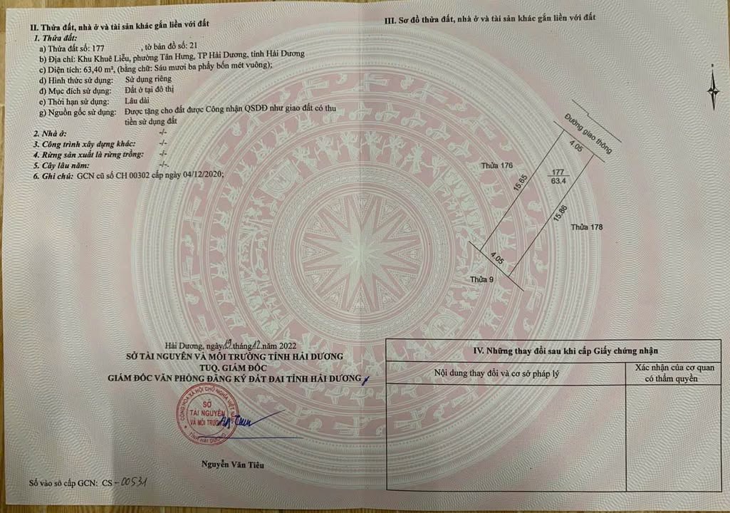 Bán đất 63.4m² Hướng Bắc, Ngõ Oto Phường Tân Hưng - Giá 1.2 Tỷ