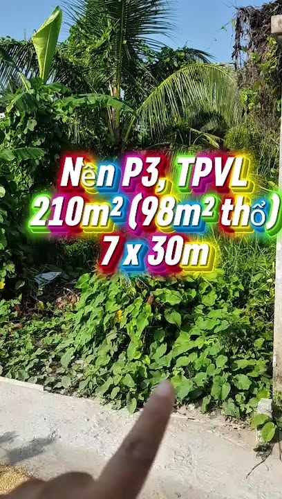 Bán đất thổ cư 200m² Phường 3, TP Vĩnh Long - Sẵn Sàng Xây Dựng & Đầu Tư