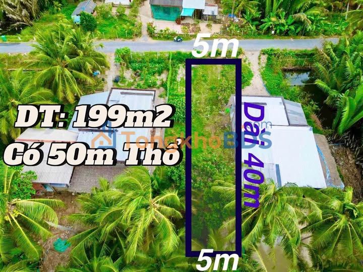 Đất Nền Thổ Cư 199m² Xã Tân An Hội, Mang Thít - Giá 370 Triệu