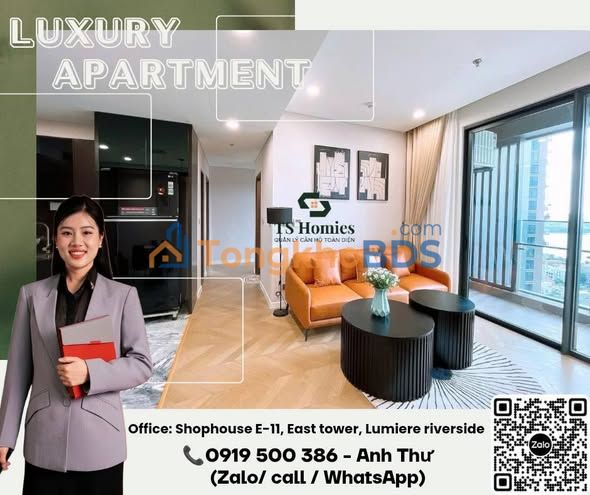 Căn hộ 3PN Lumiere Riverside 93.2m² - View Sông Xanh Mát, Full Nội Thất Cao Cấp