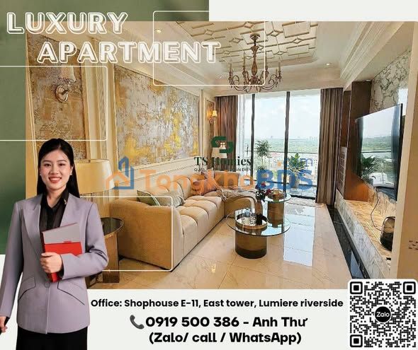 Căn hộ 101m² Lumiere Riverside, Q2 - View Sông, 2PN Cao Cấp