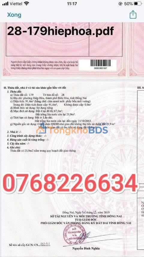 Đất Nền Biên Hòa 91m² - Mặt Tiền Đường 30m, Hiệp Hòa