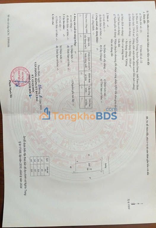 Bán đất tặng nhà 194m² full thổ cư, H. Nghĩa Hưng, Nam Định - Sẵn ở ngay