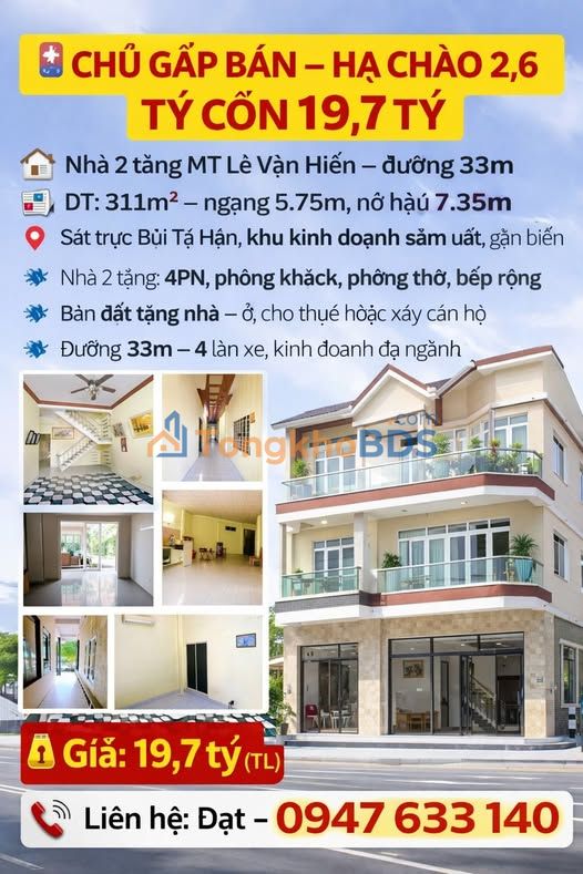 Nhà Mặt Tiền Lê Văn Hiến Đà Nẵng - 311m² Kinh Doanh Sầm Uất - 19.7 Tỷ