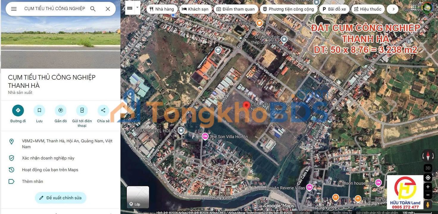 Bán Đất & Nhà Xưởng Cụm CN Thanh Hà, Hội An - 4238m² MT 20.5m