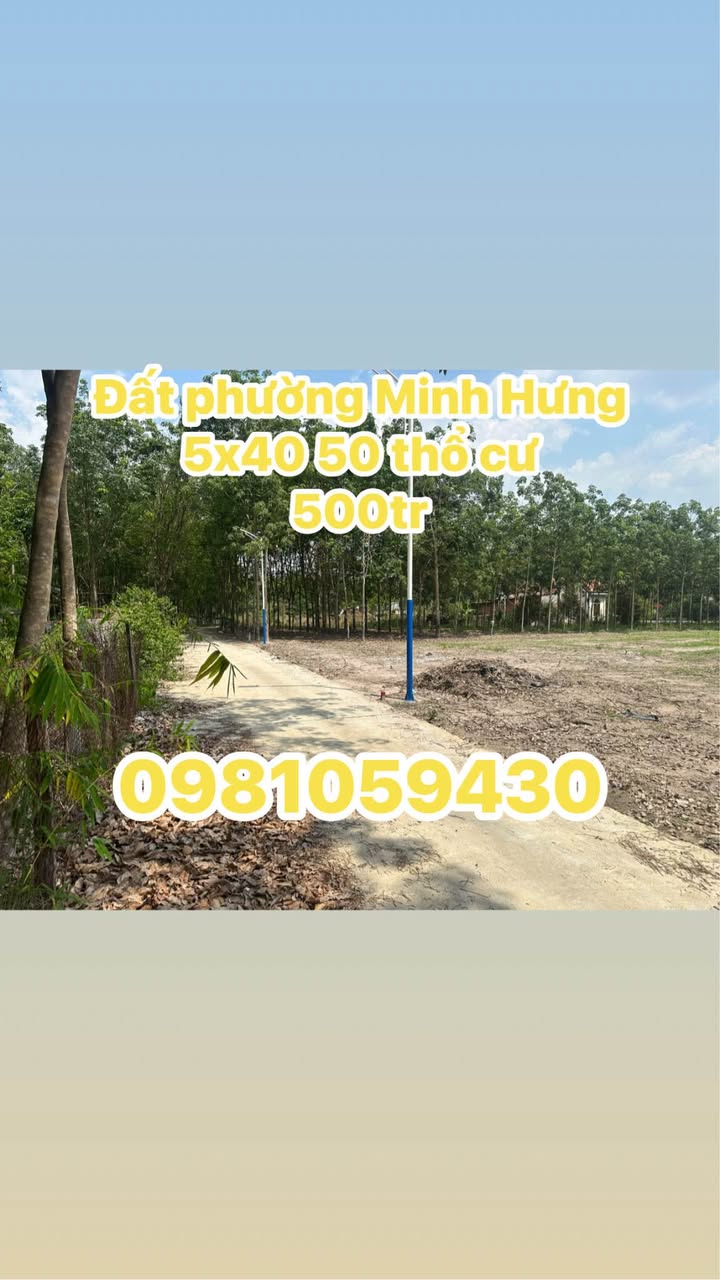 Đất Nền Sổ Hồng Minh Hưng, Bình Phước - 150m² Giá Tốt